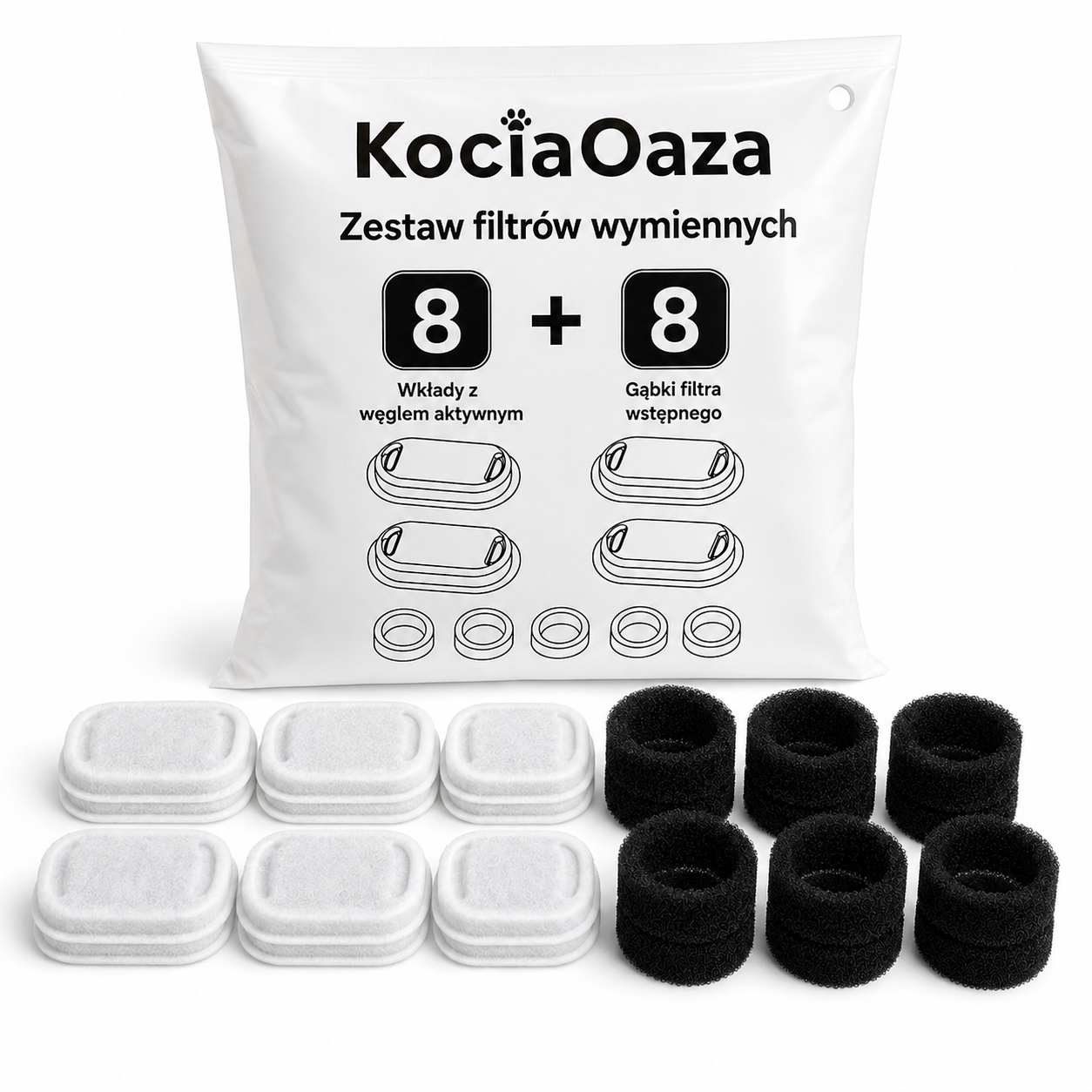 Fontanna dla kota + 4 filtry - KociaOaza™