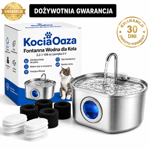 Fontanna dla kota + 4 filtry - KociaOaza™
